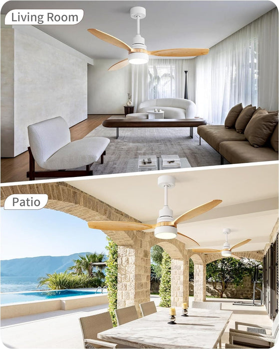 60 in. Wood Ceiling Fan with Light, Outdoor Covered Ceiling Fan with Remote, Oil Rubbed Bronze Ceiling Fan for Living Room Kitchen Bedroom Dining Room-25-ErisView
