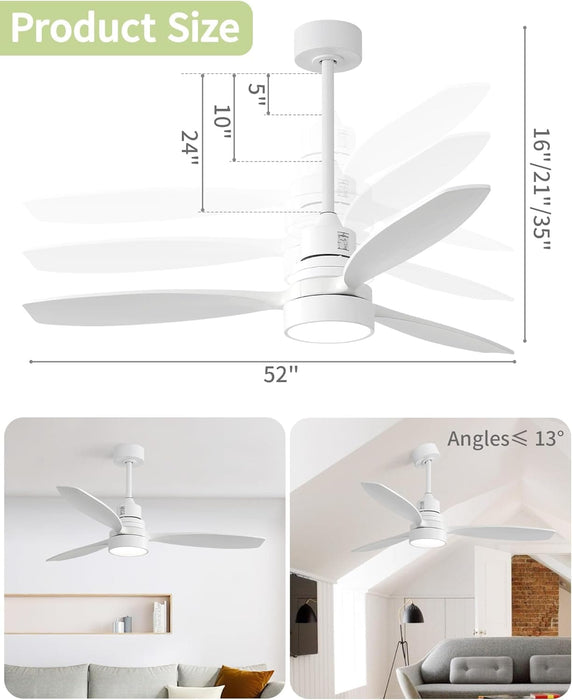 60 in. Wood Ceiling Fan with Light, Outdoor Covered Ceiling Fan with Remote, Oil Rubbed Bronze Ceiling Fan for Living Room Kitchen Bedroom Dining Room-33-ErisView