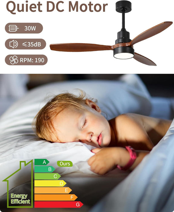 60 in. Wood Ceiling Fan with Light, Outdoor Covered Ceiling Fan with Remote, Oil Rubbed Bronze Ceiling Fan for Living Room Kitchen Bedroom Dining Room-37-ErisView