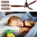 60 in. Wood Ceiling Fan with Light, Outdoor Covered Ceiling Fan with Remote, Oil Rubbed Bronze Ceiling Fan for Living Room Kitchen Bedroom Dining Room-37-ErisView