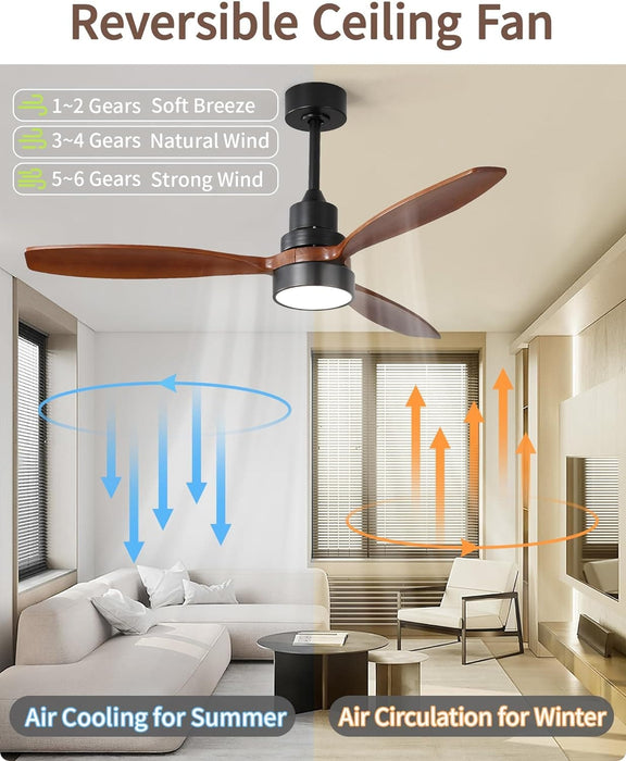 60 in. Wood Ceiling Fan with Light, Outdoor Covered Ceiling Fan with Remote, Oil Rubbed Bronze Ceiling Fan for Living Room Kitchen Bedroom Dining Room-39-ErisView