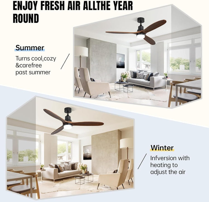 60 in. Wood Ceiling Fan with Light, Outdoor Covered Ceiling Fan with Remote, Oil Rubbed Bronze Ceiling Fan for Living Room Kitchen Bedroom Dining Room-3-ErisView