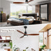 60 in. Wood Ceiling Fan with Light, Outdoor Covered Ceiling Fan with Remote, Oil Rubbed Bronze Ceiling Fan for Living Room Kitchen Bedroom Dining Room-41-ErisView