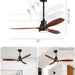 60 in. Wood Ceiling Fan with Light, Outdoor Covered Ceiling Fan with Remote, Oil Rubbed Bronze Ceiling Fan for Living Room Kitchen Bedroom Dining Room-42-ErisView