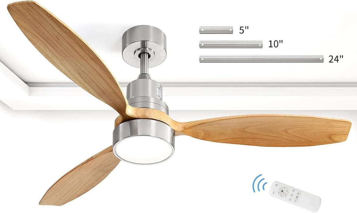 60 in. Wood Ceiling Fan with Light, Outdoor Covered Ceiling Fan with Remote, Oil Rubbed Bronze Ceiling Fan for Living Room Kitchen Bedroom Dining Room-43-ErisView