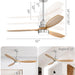 60 in. Wood Ceiling Fan with Light, Outdoor Covered Ceiling Fan with Remote, Oil Rubbed Bronze Ceiling Fan for Living Room Kitchen Bedroom Dining Room-47-ErisView