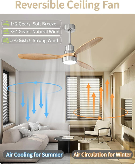 60 in. Wood Ceiling Fan with Light, Outdoor Covered Ceiling Fan with Remote, Oil Rubbed Bronze Ceiling Fan for Living Room Kitchen Bedroom Dining Room-49-ErisView