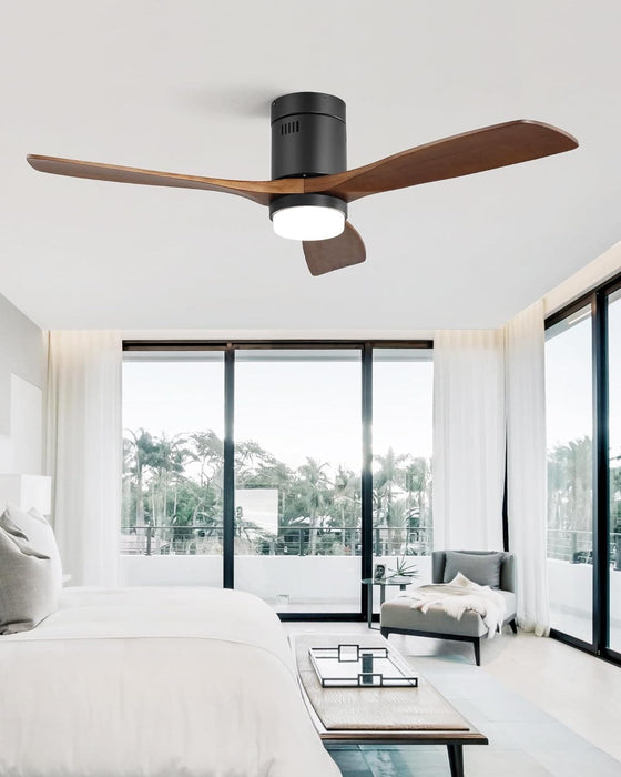 60 in. Wood Ceiling Fan with Light, Outdoor Covered Ceiling Fan with Remote, Oil Rubbed Bronze Ceiling Fan for Living Room Kitchen Bedroom Dining Room-51-ErisView
