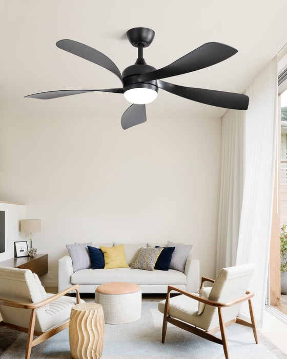 60 in. Wood Ceiling Fan with Light, Outdoor Covered Ceiling Fan with Remote, Oil Rubbed Bronze Ceiling Fan for Living Room Kitchen Bedroom Dining Room-68-ErisView