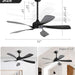 60 in. Wood Ceiling Fan with Light, Outdoor Covered Ceiling Fan with Remote, Oil Rubbed Bronze Ceiling Fan for Living Room Kitchen Bedroom Dining Room-69-ErisView