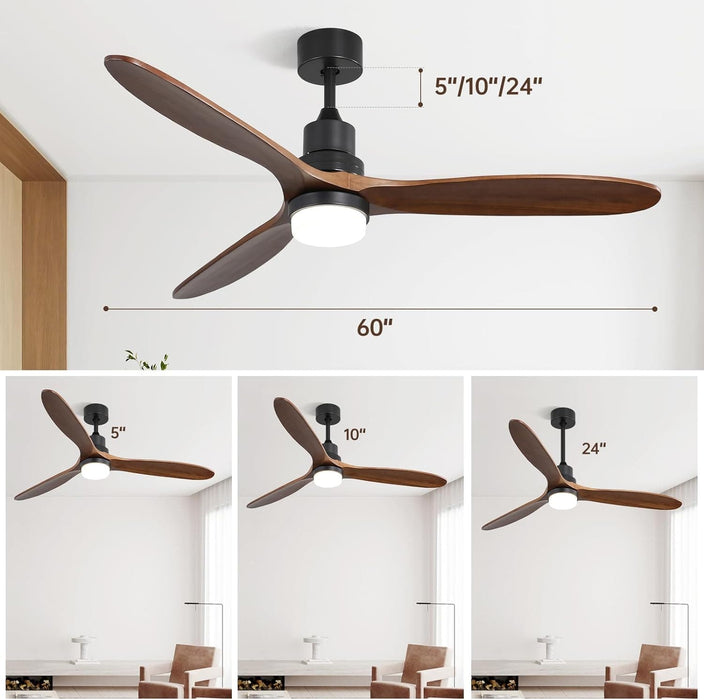 60 in. Wood Ceiling Fan with Light, Outdoor Covered Ceiling Fan with Remote, Oil Rubbed Bronze Ceiling Fan for Living Room Kitchen Bedroom Dining Room-6-ErisView