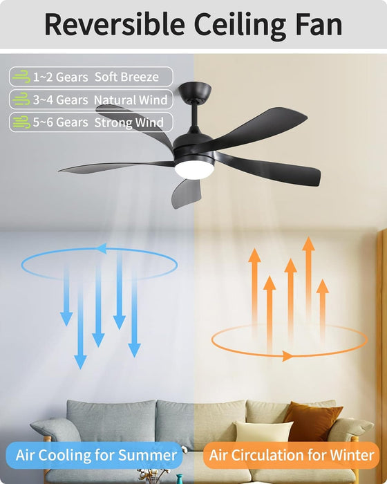 60 in. Wood Ceiling Fan with Light, Outdoor Covered Ceiling Fan with Remote, Oil Rubbed Bronze Ceiling Fan for Living Room Kitchen Bedroom Dining Room-71-ErisView