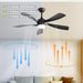 60 in. Wood Ceiling Fan with Light, Outdoor Covered Ceiling Fan with Remote, Oil Rubbed Bronze Ceiling Fan for Living Room Kitchen Bedroom Dining Room-71-ErisView