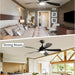 60 in. Wood Ceiling Fan with Light, Outdoor Covered Ceiling Fan with Remote, Oil Rubbed Bronze Ceiling Fan for Living Room Kitchen Bedroom Dining Room-74-ErisView
