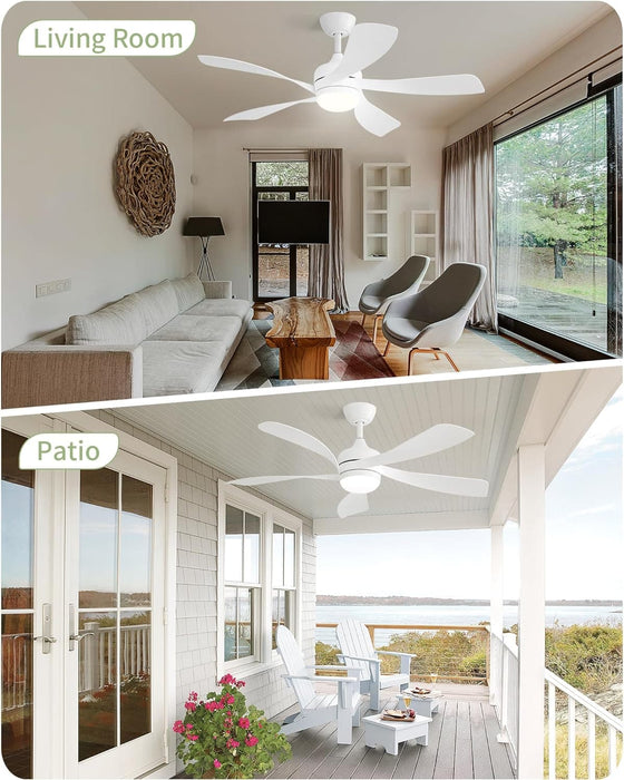 60 in. Wood Ceiling Fan with Light, Outdoor Covered Ceiling Fan with Remote, Oil Rubbed Bronze Ceiling Fan for Living Room Kitchen Bedroom Dining Room-82-ErisView