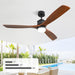 60 in. Wood Ceiling Fan with Light, Outdoor Covered Ceiling Fan with Remote, Oil Rubbed Bronze Ceiling Fan for Living Room Kitchen Bedroom Dining Room-85-ErisView