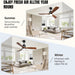 60 in. Wood Ceiling Fan with Light, Outdoor Covered Ceiling Fan with Remote, Oil Rubbed Bronze Ceiling Fan for Living Room Kitchen Bedroom Dining Room-87-ErisView