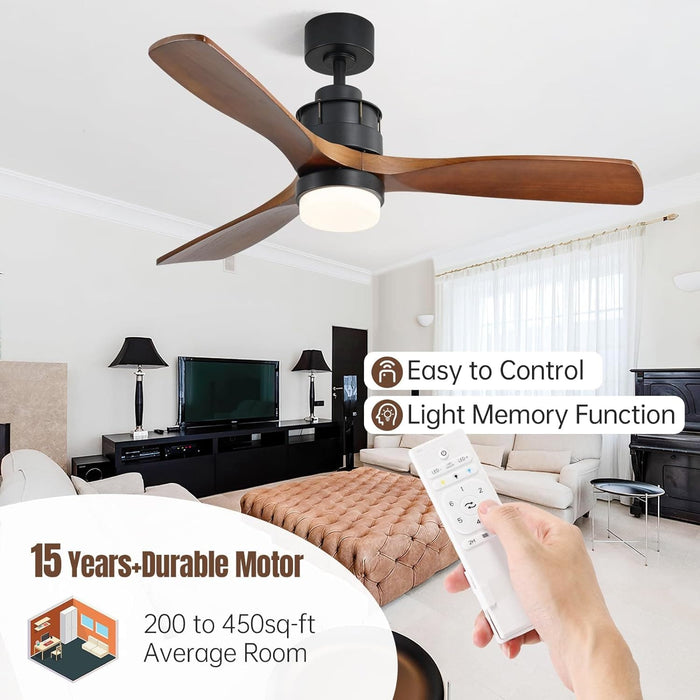 60 in. Wood Ceiling Fan with Light, Outdoor Covered Ceiling Fan with Remote, Oil Rubbed Bronze Ceiling Fan for Living Room Kitchen Bedroom Dining Room-88-ErisView