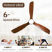 60 in. Wood Ceiling Fan with Light, Outdoor Covered Ceiling Fan with Remote, Oil Rubbed Bronze Ceiling Fan for Living Room Kitchen Bedroom Dining Room-89-ErisView