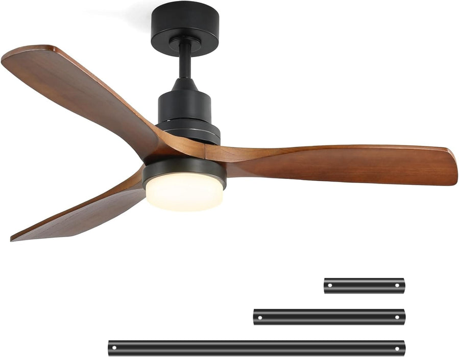60 in. Wood Ceiling Fan with Light, Outdoor Covered Ceiling Fan with Remote, Oil Rubbed Bronze Ceiling Fan for Living Room Kitchen Bedroom Dining Room-92-ErisView