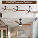 60 in. Wood Ceiling Fan with Light, Outdoor Covered Ceiling Fan with Remote, Oil Rubbed Bronze Ceiling Fan for Living Room Kitchen Bedroom Dining Room-95-ErisView