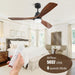 60 in. Wood Ceiling Fan with Light, Outdoor Covered Ceiling Fan with Remote, Oil Rubbed Bronze Ceiling Fan for Living Room Kitchen Bedroom Dining Room-98-ErisView