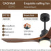 60 in. Wood Ceiling Fan with Light, Outdoor Covered Ceiling Fan with Remote, Oil Rubbed Bronze Ceiling Fan for Living Room Kitchen Bedroom Dining Room-99-ErisView