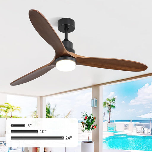 60 in. Wood Ceiling Fan with Light, Outdoor Covered Ceiling Fan with Remote, Oil Rubbed Bronze Ceiling Fan for Living Room Kitchen Bedroom Dining Room-1-ErisView