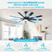 62 in. Big Modern Black Ceiling Fan with Remote, Mini Dimmable Reversible Ceiling Fan-2-ErisView