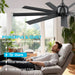 62 in. Big Modern Black Ceiling Fan with Remote, Mini Dimmable Reversible Ceiling Fan-3-ErisView