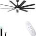62 in. Big Modern Black Ceiling Fan with Remote, Mini Dimmable Reversible Ceiling Fan-1-ErisView