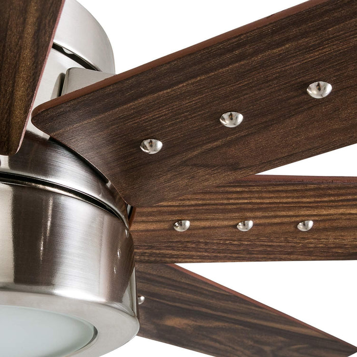 62 in. Contemporary Ceiling Fan with Light, LED Ceiling Fan with Remote Control, Reversible Fan in Winter Summer, Brushed Nickel Ceiling Fan-13-ErisView