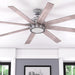 62 in. Contemporary Ceiling Fan with Light, LED Ceiling Fan with Remote Control, Reversible Fan in Winter Summer, Brushed Nickel Ceiling Fan-3-ErisView