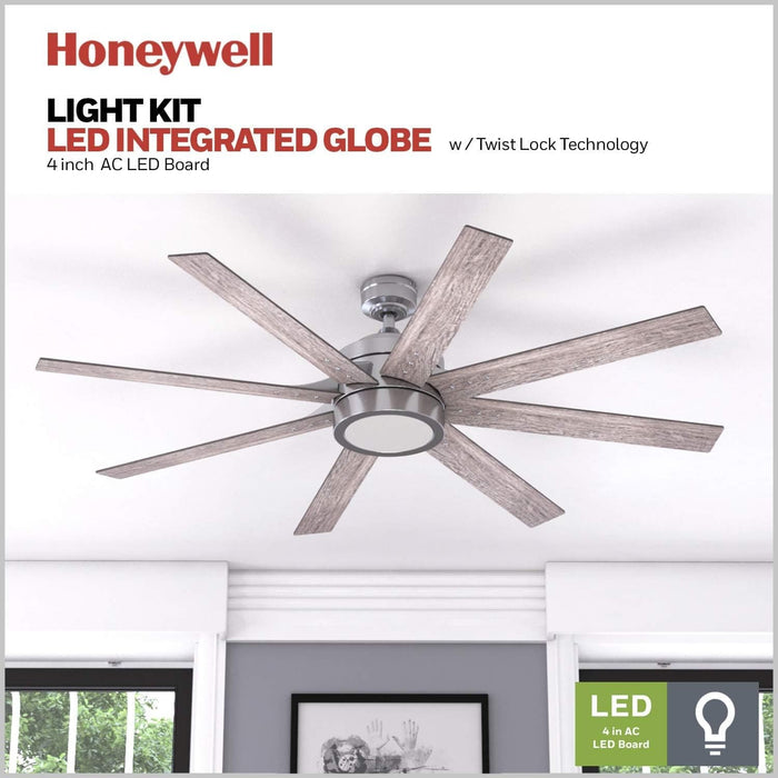 62 in. Contemporary Ceiling Fan with Light, LED Ceiling Fan with Remote Control, Reversible Fan in Winter Summer, Brushed Nickel Ceiling Fan-6-ErisView