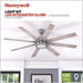 62 in. Contemporary Ceiling Fan with Light, LED Ceiling Fan with Remote Control, Reversible Fan in Winter Summer, Brushed Nickel Ceiling Fan-6-ErisView