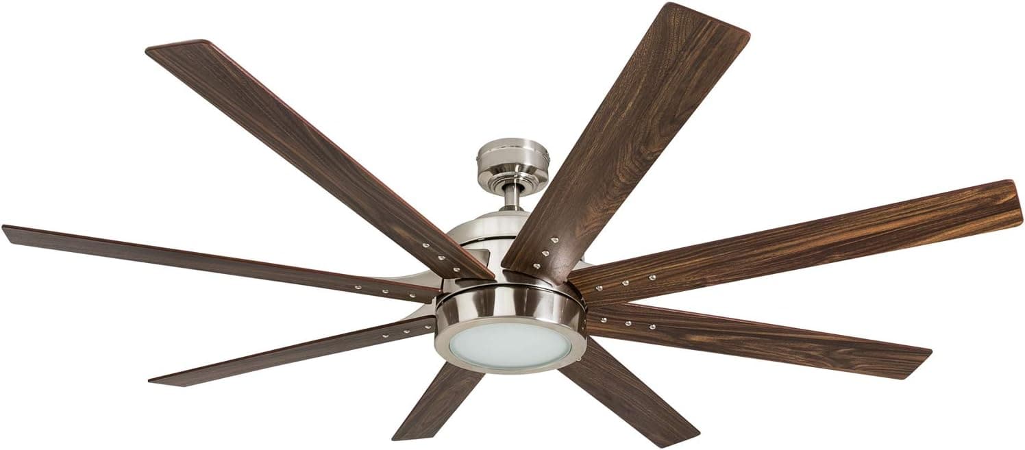 62 in. Contemporary Ceiling Fan with Light, LED Ceiling Fan with Remote Control, Reversible Fan in Winter Summer, Brushed Nickel Ceiling Fan-1-ErisView