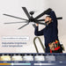 62 in. Large Farmhouse Ceiling Fan with Lights and Remote, Black Quiet Ceiling Fans, Quiet Ceiling Fans with Lights for Indoor Great Room-10-ErisView