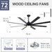 62 in. Large Farmhouse Ceiling Fan with Lights and Remote, Black Quiet Ceiling Fans, Quiet Ceiling Fans with Lights for Indoor Great Room-11-ErisView