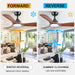62 in. Large Farmhouse Ceiling Fan with Lights and Remote, Black Quiet Ceiling Fans, Quiet Ceiling Fans with Lights for Indoor Great Room-14-ErisView