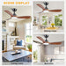 62 in. Large Farmhouse Ceiling Fan with Lights and Remote, Black Quiet Ceiling Fans, Quiet Ceiling Fans with Lights for Indoor Great Room-15-ErisView