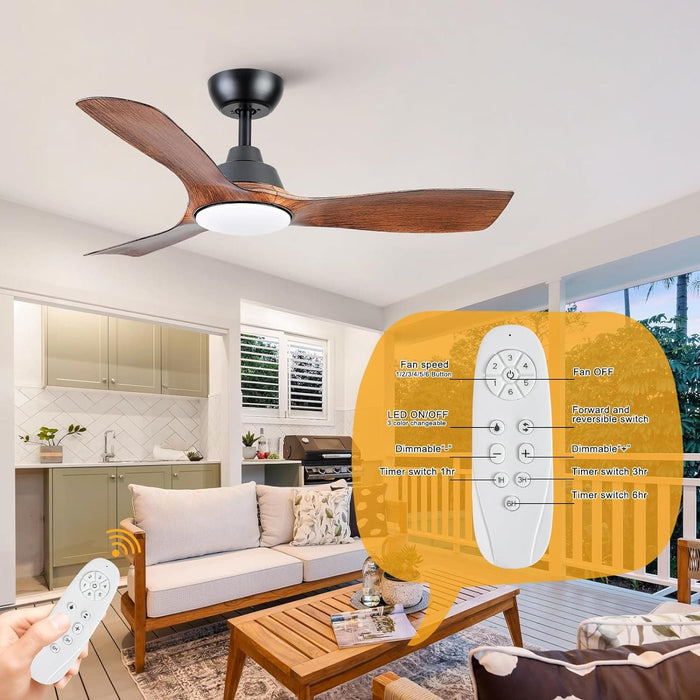 62 in. Large Farmhouse Ceiling Fan with Lights and Remote, Black Quiet Ceiling Fans, Quiet Ceiling Fans with Lights for Indoor Great Room-16-ErisView