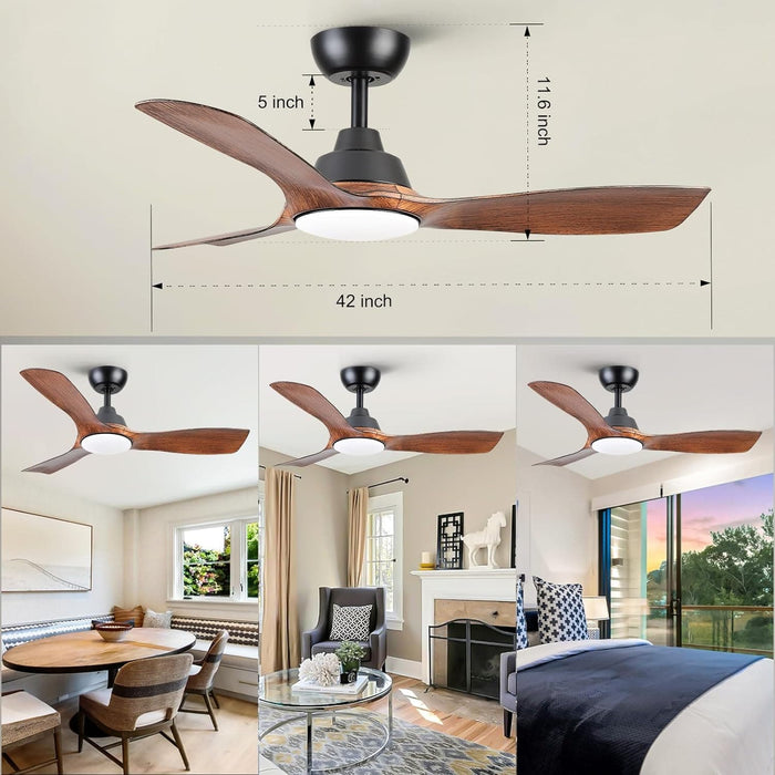 62 in. Large Farmhouse Ceiling Fan with Lights and Remote, Black Quiet Ceiling Fans, Quiet Ceiling Fans with Lights for Indoor Great Room-19-ErisView