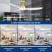 62 in. Large Farmhouse Ceiling Fan with Lights and Remote, Black Quiet Ceiling Fans, Quiet Ceiling Fans with Lights for Indoor Great Room-33-ErisView