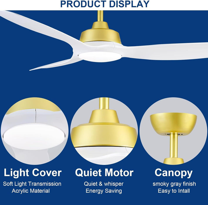 62 in. Large Farmhouse Ceiling Fan with Lights and Remote, Black Quiet Ceiling Fans, Quiet Ceiling Fans with Lights for Indoor Great Room-34-ErisView