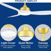 62 in. Large Farmhouse Ceiling Fan with Lights and Remote, Black Quiet Ceiling Fans, Quiet Ceiling Fans with Lights for Indoor Great Room-34-ErisView