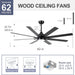 62 in. Large Farmhouse Ceiling Fan with Lights and Remote, Black Quiet Ceiling Fans, Quiet Ceiling Fans with Lights for Indoor Great Room-5-ErisView