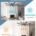 62 in. Large Remote Control Ceiling Fan and Light, Wood Matte Black Reversible Ceiling Fan, Modern Dimmable Ceiling Fans for Living Room Patio-4-ErisView