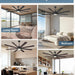 62 in. Large Remote Control Ceiling Fan and Light, Wood Matte Black Reversible Ceiling Fan, Modern Dimmable Ceiling Fans for Living Room Patio-7-ErisView
