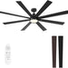 62 in. Large Remote Control Ceiling Fan and Light, Wood Matte Black Reversible Ceiling Fan, Modern Dimmable Ceiling Fans for Living Room Patio-1-ErisView