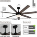 62 in. Outdoor Ceiling Fan with Light, Dimmable Black Ceiling Fan, Reversible Bedroom Ceiling Fans, Living Room Fan with Light, Patio Fans-3-ErisView